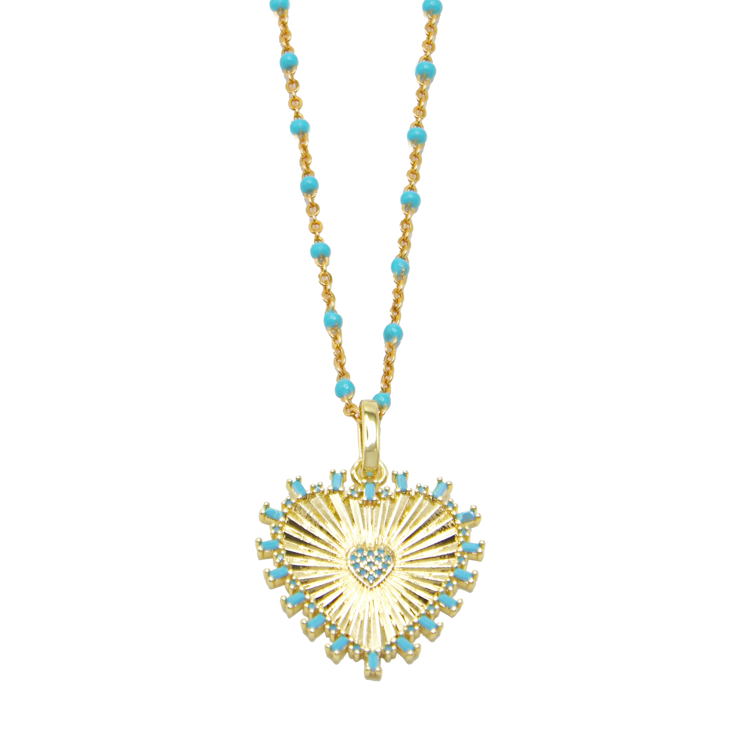 CHARMED Beaded Chain Spiked Heart