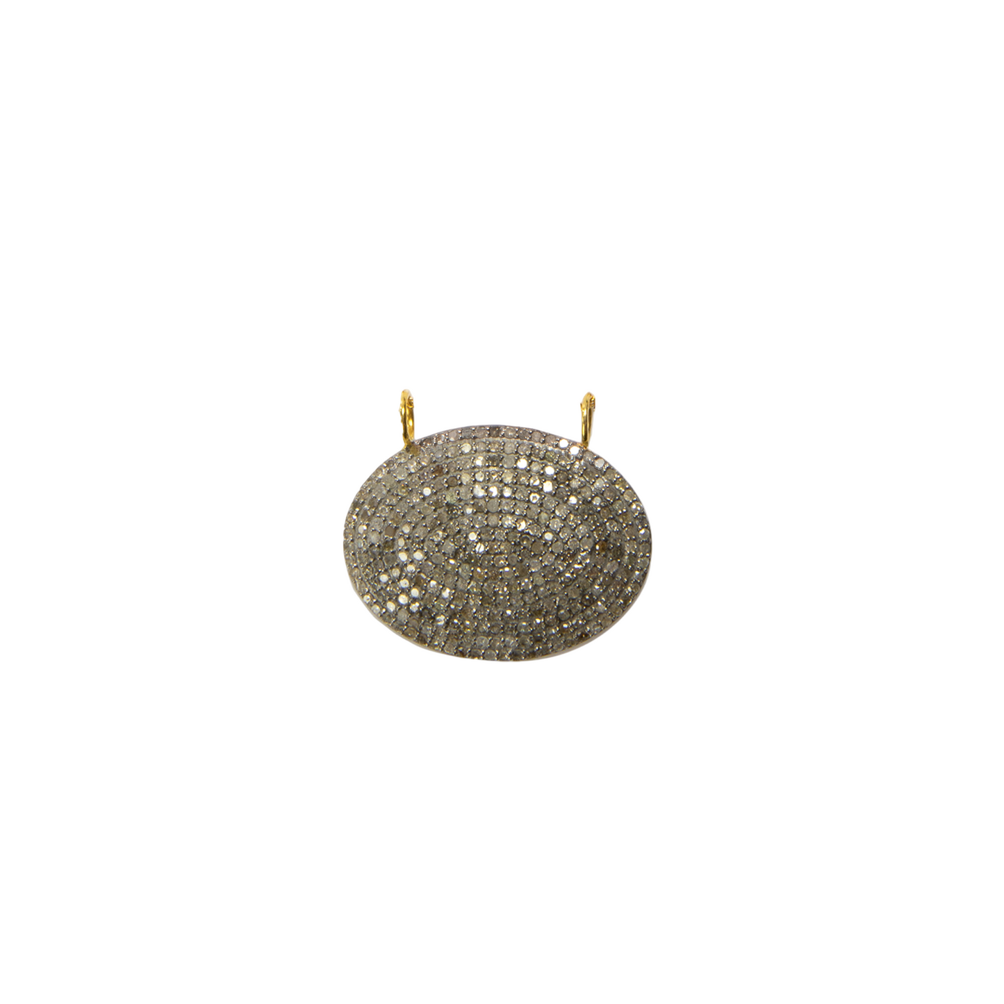 Round Diamond Pendant with Gold Bails
