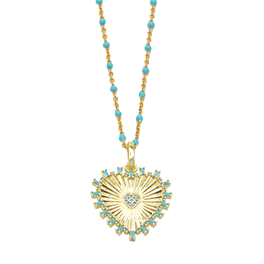 CHARMED Beaded Chain Spiked Heart