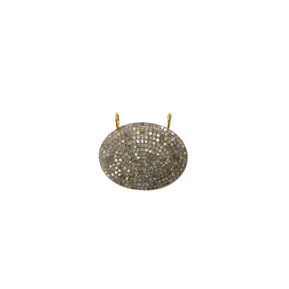Round Diamond Pendant with Gold Bails