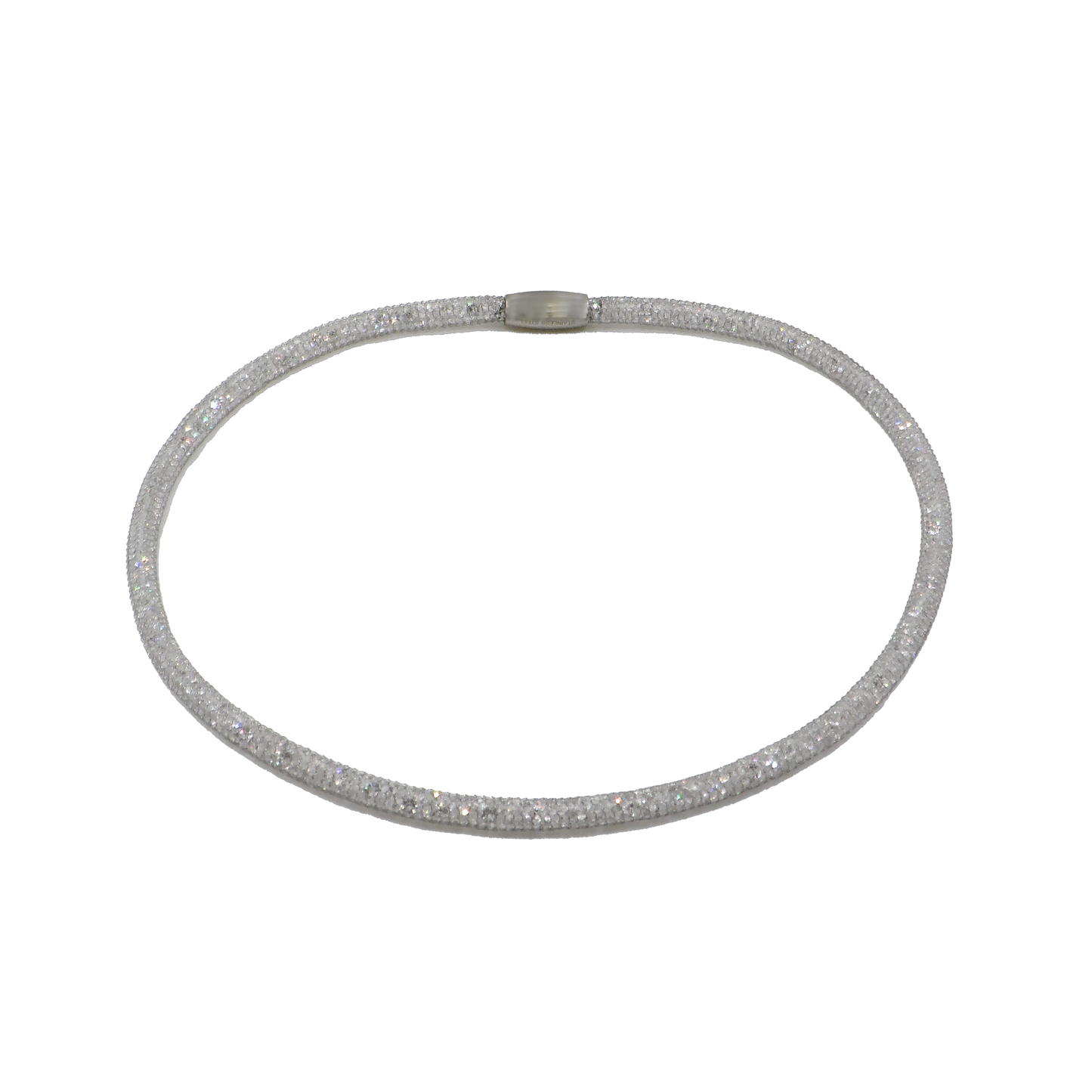 Swarovski Mesh Necklace - Oxidized Silver