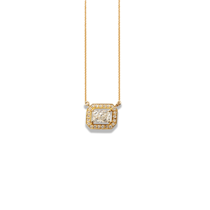 Signature™ Step Halo Diamond Rectangle Necklace