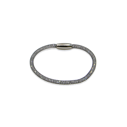Swarovski Mesh Bracelet Small - Oxidized Sterling Silver