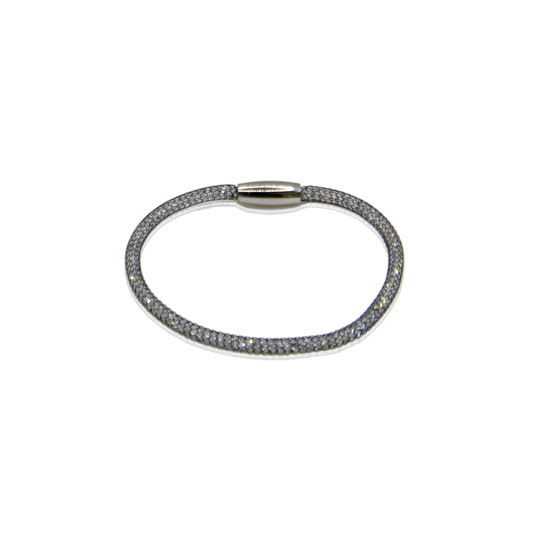 Swarovski Mesh Bracelet Small - Oxidized Sterling Silver