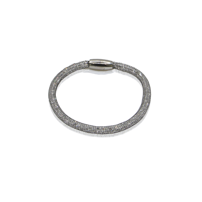 Swarovski Mesh Bracelet Large - Oxidized Silver