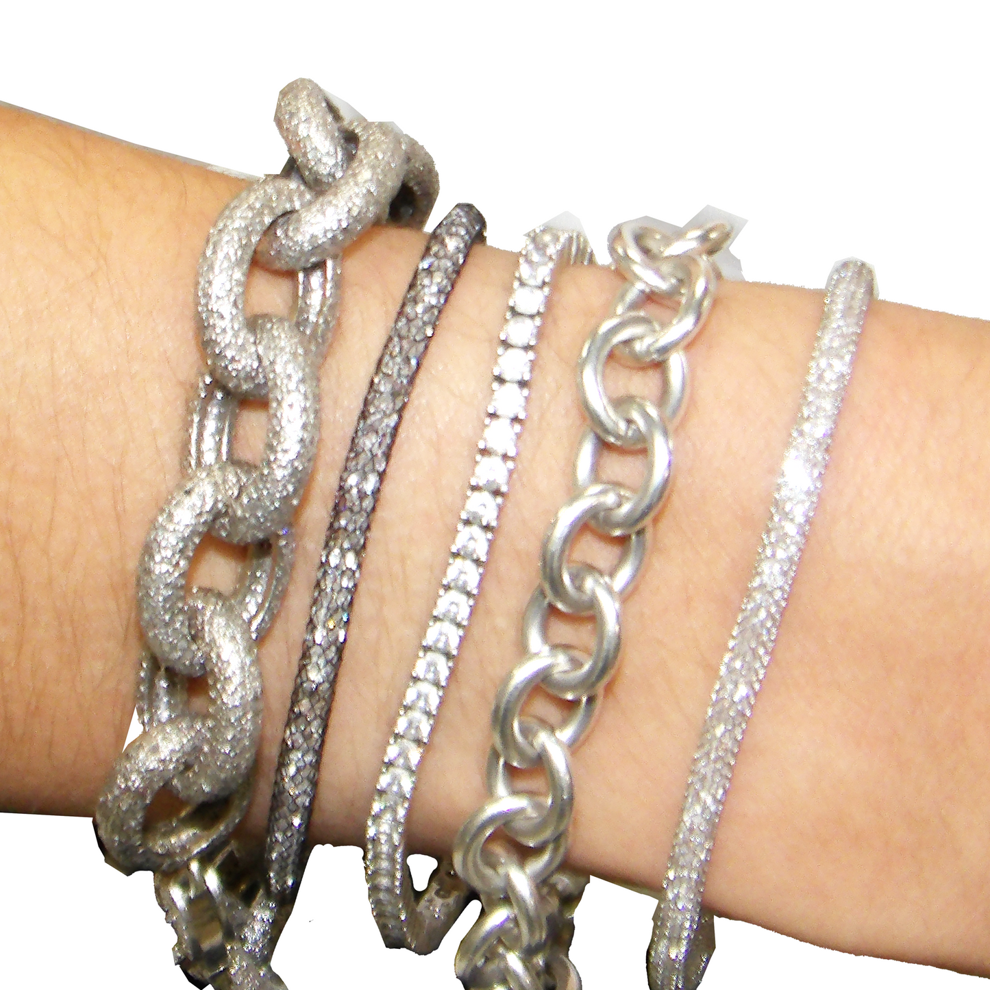 Swarovski Mesh Necklace - Oxidized Silver