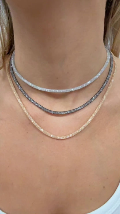 Swarovski Mesh Necklace Small - Gold